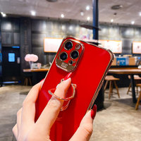 Boucho luksusowe galwanizacja etui na telefony dla iphone 13 12 Pro MAX 11 Pro XS XR X SE 6 7 8 plus 12Mini uchwyt telefonu pierścień uchwyt przypadku 6